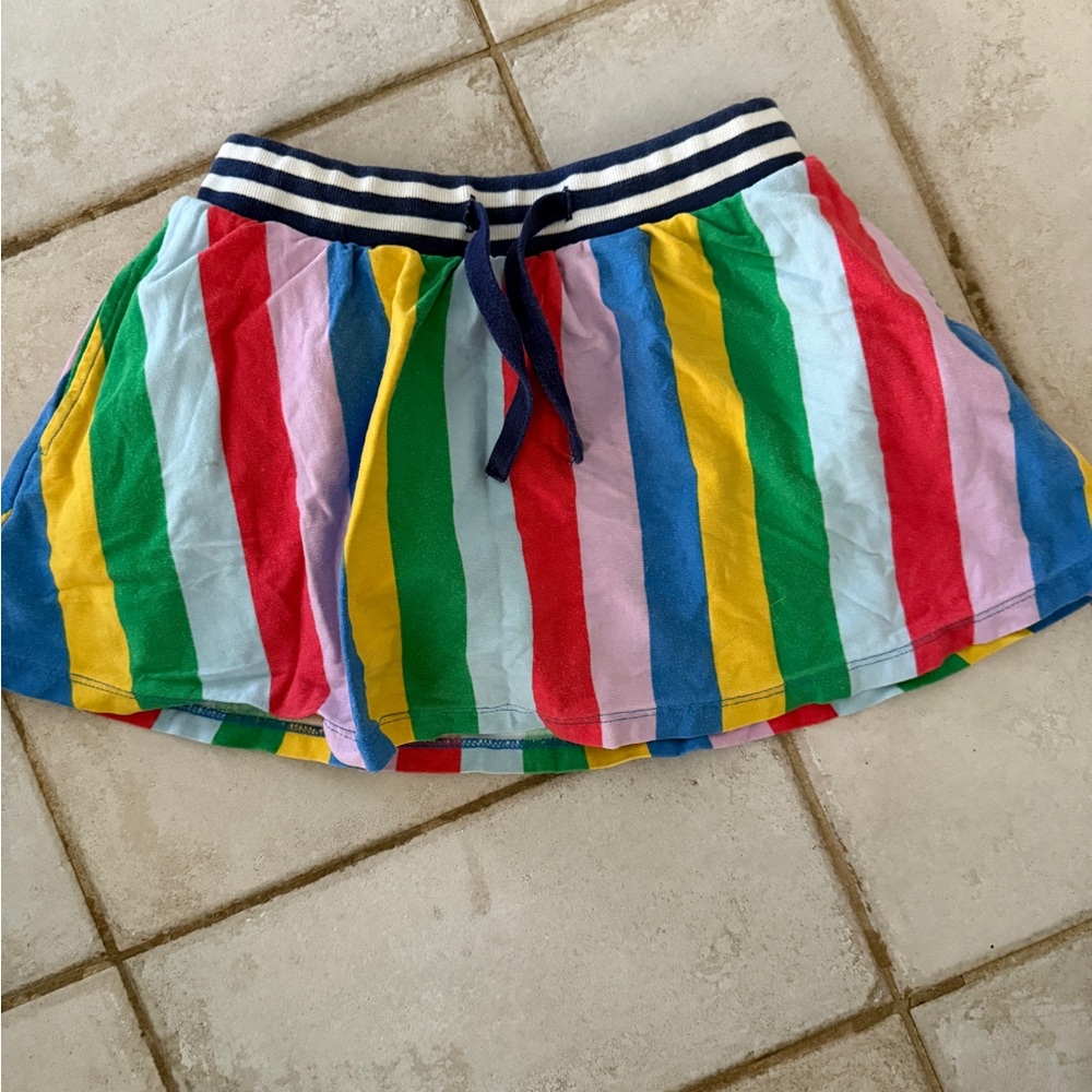 Multicolor Striped Skort with Drawstring